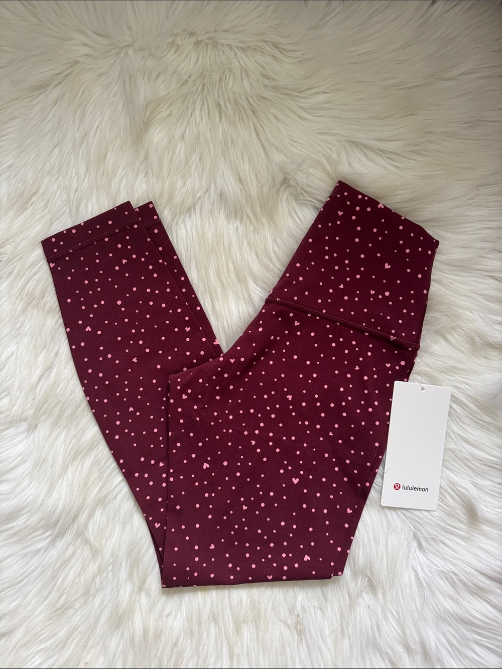 6 8 10 12 lululemon Align No Line High-Rise Pant Heart Scatter Dot Burgundy Bay